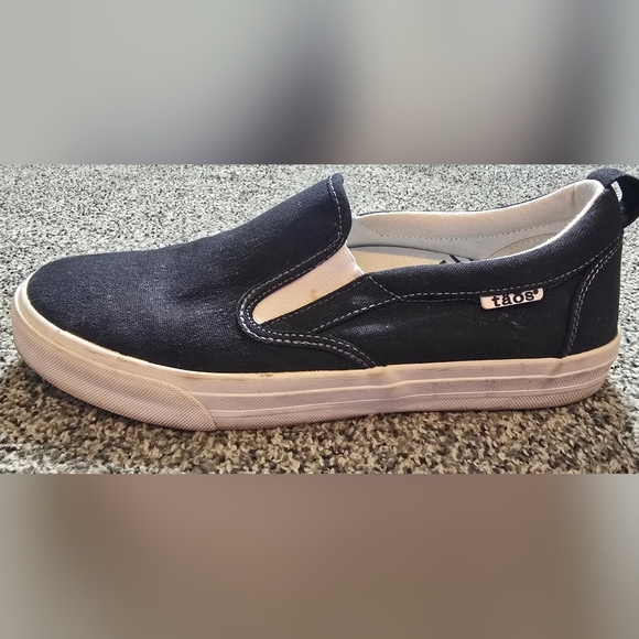 SOLD Taos Rubber Soul slip-on Canvas Black sneakers womens size 10 - Picture 9 of 12